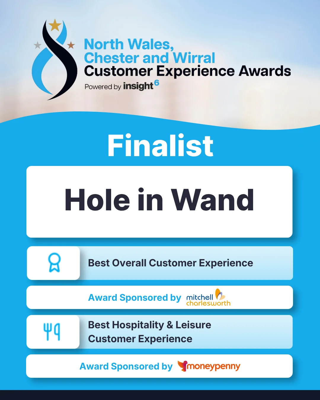 The Hole in Wand Chester Named Finalist for Two Customer Experience Awards